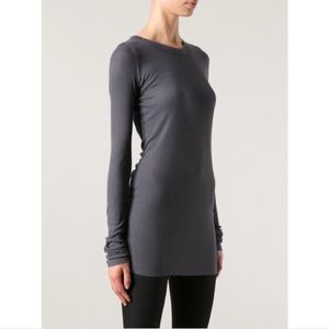 Rick Owens Long Sleeve Ribbed Jersey Top